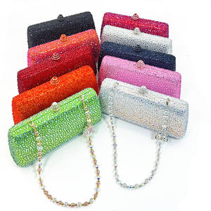 Custom Vrouwen Avondtas Trouwfeest Portemonnees Glitter Strass Cocktail Prom Handtassen Sprankelende Boog Ketting Clutch Portemonnee - Product Image 5