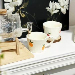 แก้วเซรามิคดีไซน์ผลไม้แอปเปิ้ลและส้ม คุณภาพดี ทนทาน สไตล์วินเทจ ปลอดภัยสำหรับอาหาร ใช้ซ้ำได้ เหมาะเป็นของขวัญทางธุรกิจ - Product Image 5