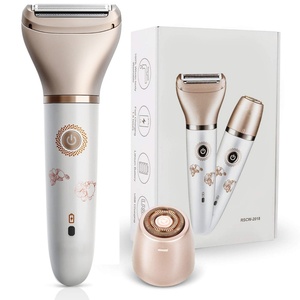Portable Cordless 2-in-1 Electric Razor Painless Body Shaver Facial Hair Remover for Ladies Bikini Underarm Household - Product Image 1