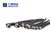 Cable LAN M12 con Conector Blindado, 10 Metros, Moldeado, 5 Pines, 5 Polos, Macho a Hembra