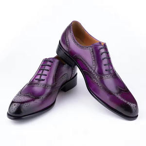 Chaussures habillées de luxe pour hommes, fabriquées à la main en cuir de vachette de haute qualité, style Oxford - Product Image 1