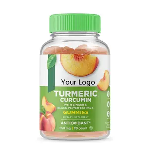 Kurkuma Curcumine Gummies Met Gember En Zwarte Peper Extract Tumeric Supplement Voor Gewrichtspijn Verlichting & Anti-Inflammatoire