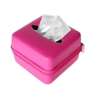 定制薄纸包装粉色防水EVA薄纸盒旅行硬壳EVA汽车家用纸巾盒
