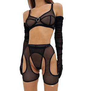 Moda encaje transparente Mujer Floral bordado mono moda ahueca hacia fuera conjunto de lencería mujer Sexy <span class=keywords><strong>ropa</strong></span> <span class=keywords><strong>interior</strong></span> conjunto Coquette Top - Product Image 1