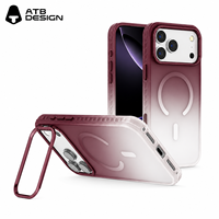 Étui de téléphone personnalisé ATB mat, dégradé bordeaux, magnétique, pour iPhone 18 17 16 Pro Max, coque de protection antichoc colorée