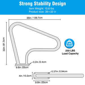 Conception JH-Mech Large application Belle courbe Durable et robuste Couverture antidérapante incluse Main courante de <span class=keywords><strong>piscine</strong></span> - Product Image 4