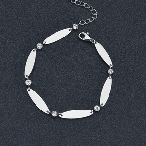 สร้อยข้อมือรูปไข่คุณภาพสูง ประดับเพชร สลักโลโก้ DIY สำหรับเครื่องประดับผู้หญิง - Product Image 2