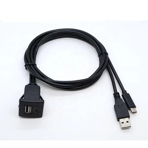 防水USB 2.0 Type-C オス-メス AUX フラッシュマウント延長ケーブル（編組シールド付き）12ヶ月保証 - Product Image 1