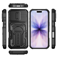 Nouvelle coque robuste LeYi avec cache-caméra coulissant, béquille et protection antichoc pour iPhone 17, 15, 16, 14 Pro Max Air