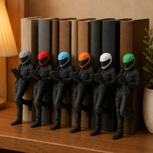 Segnalibri a forma di motociclista stampati in 3D, adatti per librerie, fantastiche decorazioni a tema lettura per angoli di lettura. - Product Image 1
