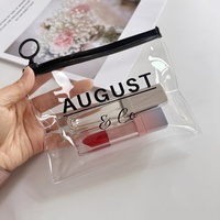 Sac Ziplock Transparent Personnalisé Sac Cosmétique en PVC Durable avec Fermeture Éclair Logo Imprimer Petit Transparent Pochette Emballage Sacs pour Bijoux
