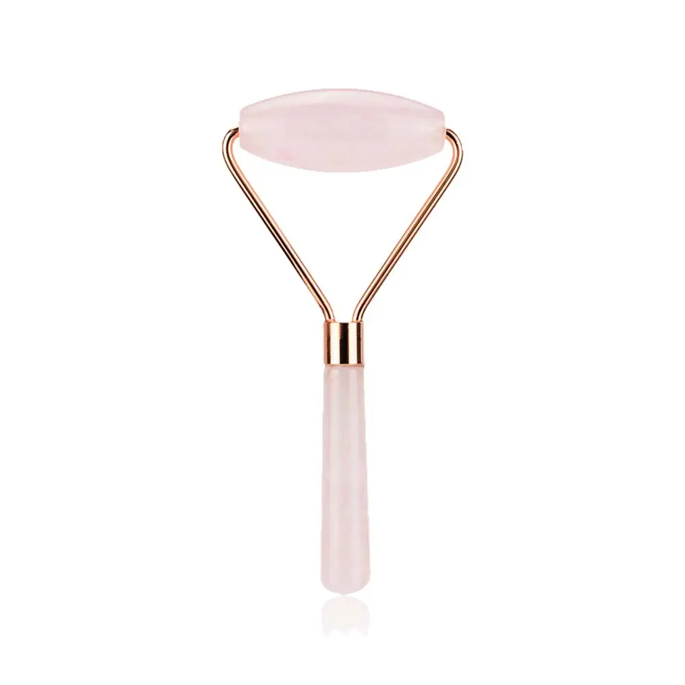 Magic Beauty Anti Aging Single Head Ice Roller Rose Quartz Massage Beauty Face Oval Jade Roller