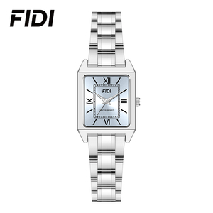 Reloj de Pulsera FIDI de Moda para Mujer, Cuadrado, con Esfera de Números Romanos, de Acero Inoxidable, Resistente al Agua, Casual, de Cuarzo, para Uso Diario - Product Image 1