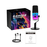Microphone de bureau dynamique pour le gaming, cardioïde, suppression du bruit, RGB, USB, micro professionnel pour PC, ordinateur portable, streaming, podcasting, enregistrement, karaoké