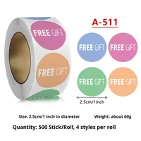 Offre Spéciale – Autocollants en papier adhésifs pour emballage de rouleaux de fruits, étiquettes décoratives rondes avec cadeau gratuit, diamètre de noyau de 1 pouce