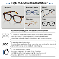 Gafas de Acetato de Alta Calidad con Lentes Transparentes en Forma de Diamante, Unisex, para Hombre y Mujer, Gafas Ópticas