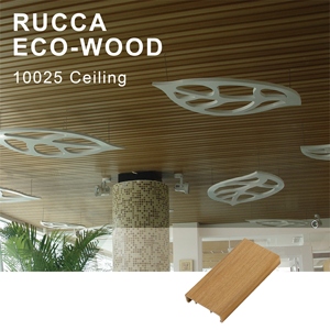 Foshan Ruccawood Intérieur WPC Décoratif Suspendu <span class=keywords><strong>PVC</strong></span> Panneau de <span class=keywords><strong>Plafond</strong></span> 100*25mm Bande Étanche pour Salon/Salle de Bains Design - Product Image 6