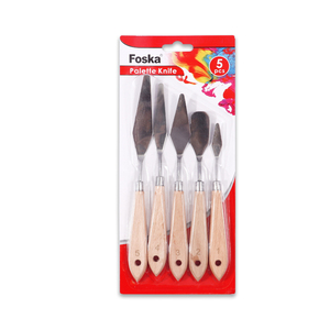 سكين لوحة للفنانين من Foska متعددة الوظائف 5 مقبض خشبي ، مكشطة من الفولاذ المقاوم للصدأ ، ملعقة رسم فني ، مجرفة ، سكين لوحة للفنانين - Product Image 6