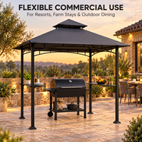 Gazebo BBQ avec auvent de couleur personnalisée et structure en fer thermolaqué pour la vente en gros et les projets hôteliers