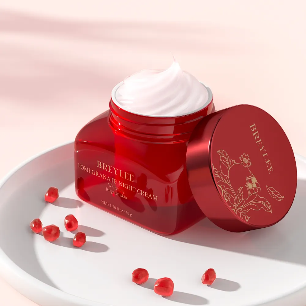 BREYLEE hot sale red pomegranate skin repairing whitening night face cream