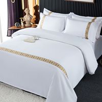Parure de lit simple en coton blanc de luxe, taille standard, avec pigments personnalisés, pour hôtels de Dubaï