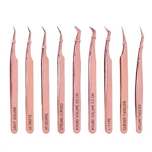 Professional Magnetic Case for Tweezers Pointed Tip Stainless Steel Rose Gold Finish Eyebrow Use ISO/CE Certified Customized - Product Image 1