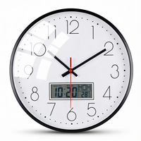 Horloge murale électronique multifonctionnelle, affichage de la température et de l'humidité, montre à quartz silencieuse, calendrier pour salon, horloge