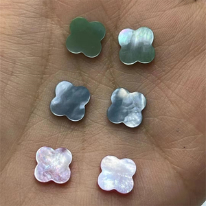 8mm 10mm rosa azul <span class=keywords><strong>verde</strong></span> cuatro trébol piedra 2mm de espesor trébol de cuatro hojas Natural nácar fregona plana - Product Image 2