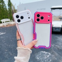 Coque de téléphone antichoc 2-en-1 pour iPhone 18 17 Pro Max, avec logo personnalisé, coque transparente, cadre TPU couleur contrastée, coque hybride pour téléphone portable