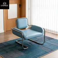 Fauteuil de salon moderne en métal à structure cantilever, chaise d'appoint rembourrée, mobilier de maison personnalisable