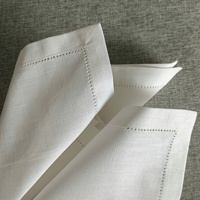 Serviette de table carrée de 2 cm, en coton-lin lavé, brodée, faite sur mesure, avec coins découpés et creusés, pour hôtel, bonne absorption d'eau