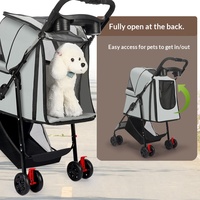 Poussette pliable de luxe légère et réglable à 4 roues pour animaux de compagnie (chats et chiens), approuvée par les compagnies aériennes, chariot de voyage étanche
