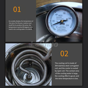 Hochwertiger Edelstahl-Destillierapparat mit Automatischer Steuerung, 12L 22L 35L 55L, Günstiger Kleiner Alkohol-Destillierapparat für Zuhause, Moonshine-Stills - Product Image 3