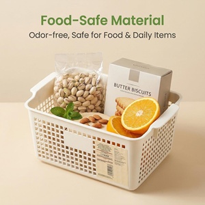 <span class=keywords><strong>Panier</strong></span> de rangement moderne en plastique écologique, en PP de qualité alimentaire, respirant, ajouré avec poignées pour salle de bain, cuisine, bureau - Product Image 5