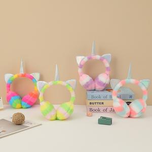 <span class=keywords><strong>Cache</strong></span>-oreilles en fourrure de <span class=keywords><strong>licorne</strong></span> chauffante colorée pour l'hiver <span class=keywords><strong>Cache</strong></span>-oreilles de Noël pour enfants arc-en-ciel - Product Image 2