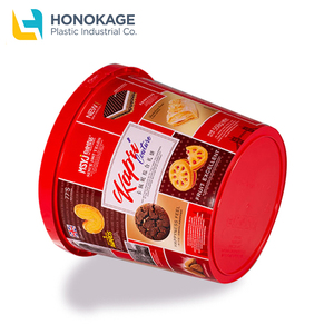 Récipient en plastique pour biscuits à usage unique, emballage écologique rond de 1.25 gallons, logo personnalisé imprimé, récipient pour cookies - Product Image 3