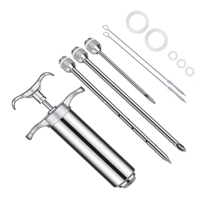 Wholesale 304 Stainless Steel Food Syringe & 3 Marinades Needles Kit Meat Injector for <b>BBQ</b> Smoker Seasoning - Product Image 5