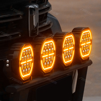 Lampu Kabut LED 7 Inci untuk Bumper Mobil, Combo Beam Amber DRL untuk Jeep Wrangler Tacoma F150 Land Cruiser UTV Bull Bar 4X4 Spotlight