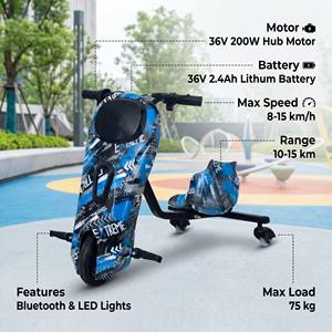 Tricycle électrique à 3 roues MTBGO pour enfants, scooter à dérive rotatif à 360 degrés de 8 pouces, kart de course pour enfants, kart de dérive sportif - Product Image 1