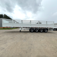 Semi-remorque à 4 essieux avec clôture haute, parois latérales en acier renforcé, pour le transport de matériaux de construction et de marchandises en vrac