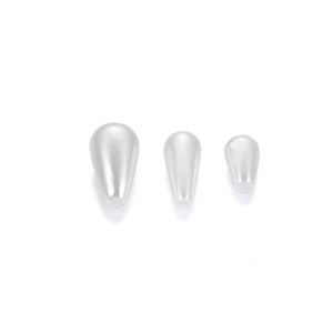 Perlas de imitación de color blanco roto en forma de lágrima con orificio recto para hacer pulseras de 10 mm - Product Image 5