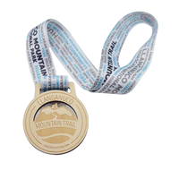 Médaille de course en bois souvenir de sublimation en bois en gros pour le Pérou médailles en bois d'essai de montagne avec ruban imprimé personnalisé