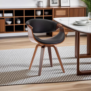 Sedia da Pranzo Moderna con Schienale Curvo, <span class=keywords><strong>Seduta</strong></span> Imbottita <span class=keywords><strong>in</strong></span> Lino e Gambe <span class=keywords><strong>in</strong></span> <span class=keywords><strong>Legno</strong></span>, Comfort Ergonomico <span class=keywords><strong>per</strong></span> Casa, Cucina, Ristorante, Caffè - Product Image 2