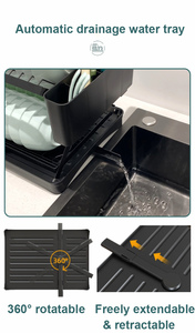 Escurridor de Platos Plegable en Forma de X con Bandeja de Drenaje, Fácil Montaje, Metal Electrochapado, Bandeja de Drenaje de PP, Soporte para Platos de Cocina - Product Image 2