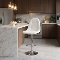Chaise de bar pivotante réglable en cuir et fer, design élégant pour salon