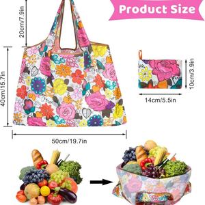 Bolsas de Compras Plegables Reutilizables de RPET al por Mayor de Fábrica, Impresión de Logotipo Personalizado en Nailon y Poliéster para Compras - Product Image 2