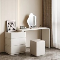 Coiffeuse tournante de style Ins de luxe nordique avec rangement simple et moderne pour chambre à coucher ou salle de bain avec panneau en bois