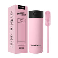 Gobelet isotherme sous vide en acier inoxydable 350 ml avec couvercle anti-fuite, écologique, isolation thermique 6-12 heures, paille à visser, pour eau bouillante