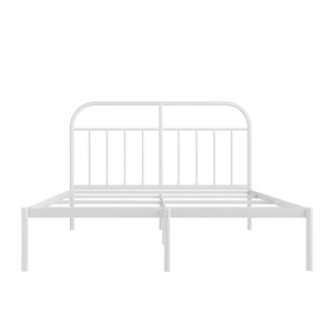 โครงเตียงเหล็กเคลือบสีขาวทรงสี่เหลี่ยมผืนผ้า สไตล์มินิมอล รุ่น D0100H7BH8J - Product Image 1