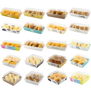 High transparent cake slice takeaway round pastry clear packaging box